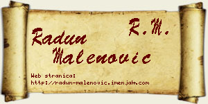 Radun Malenović vizit kartica
